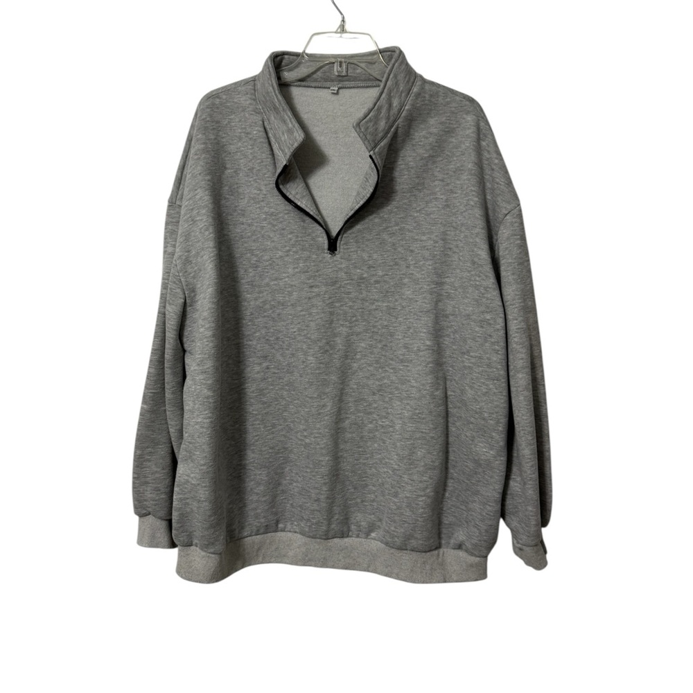 Cozy Gray Fleece-Lined Sweatshirt Size XXL